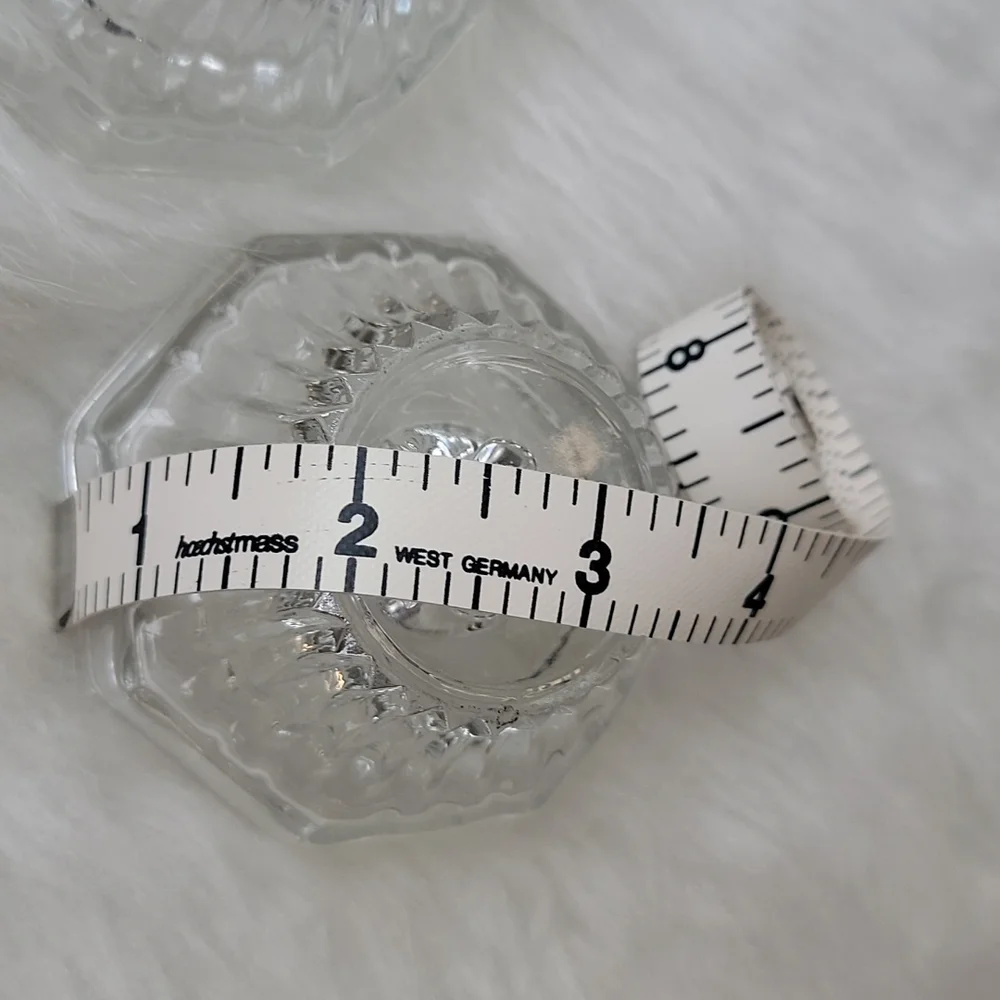 SET‎ OF TWO Clear Crystal Like Glass Dinner Romantic Taper Candlestick Holders